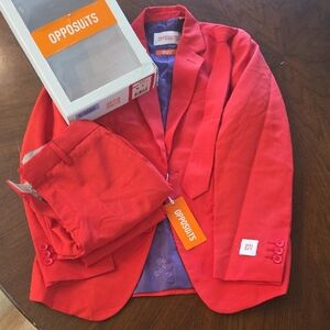 OppoSuits 14 YOUTH New Vibrant Red Suit Set